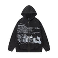 V-Neck Letter-Print Hoodie — streetwear hoodie from SweaterWeather