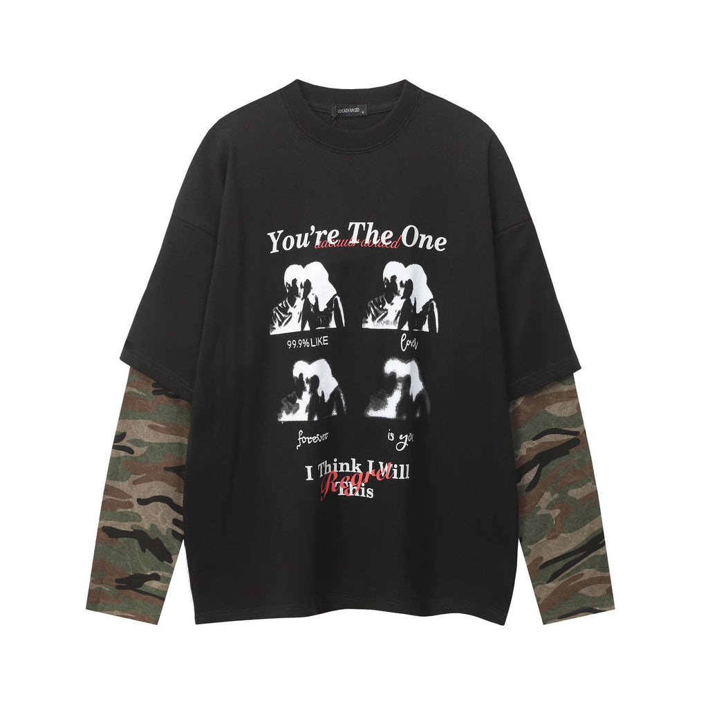 Camo Layered-Look Hoodie — streetwear hoodie from SweaterWeather