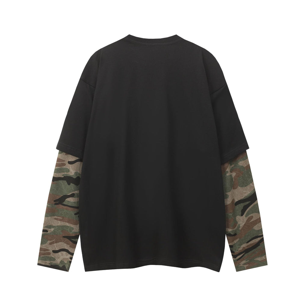 Camo Layered-Look Hoodie — streetwear hoodie from SweaterWeather