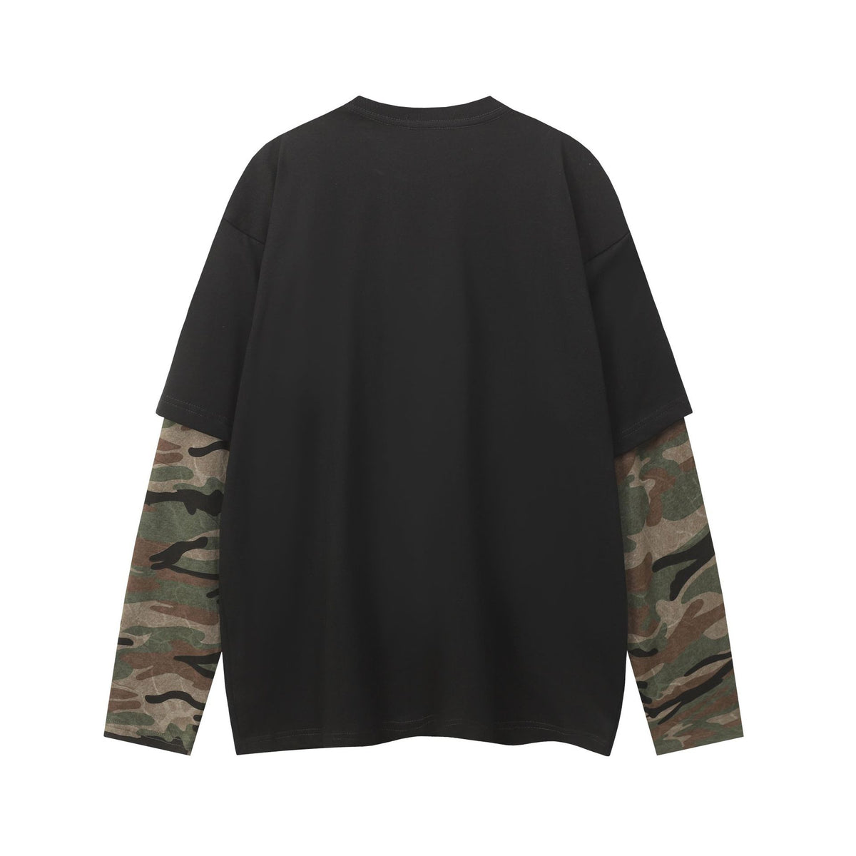 Camo Layered-Look Hoodie — streetwear hoodie from SweaterWeather