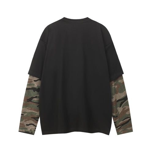 Camo Layered-Look Hoodie — streetwear hoodie from SweaterWeather