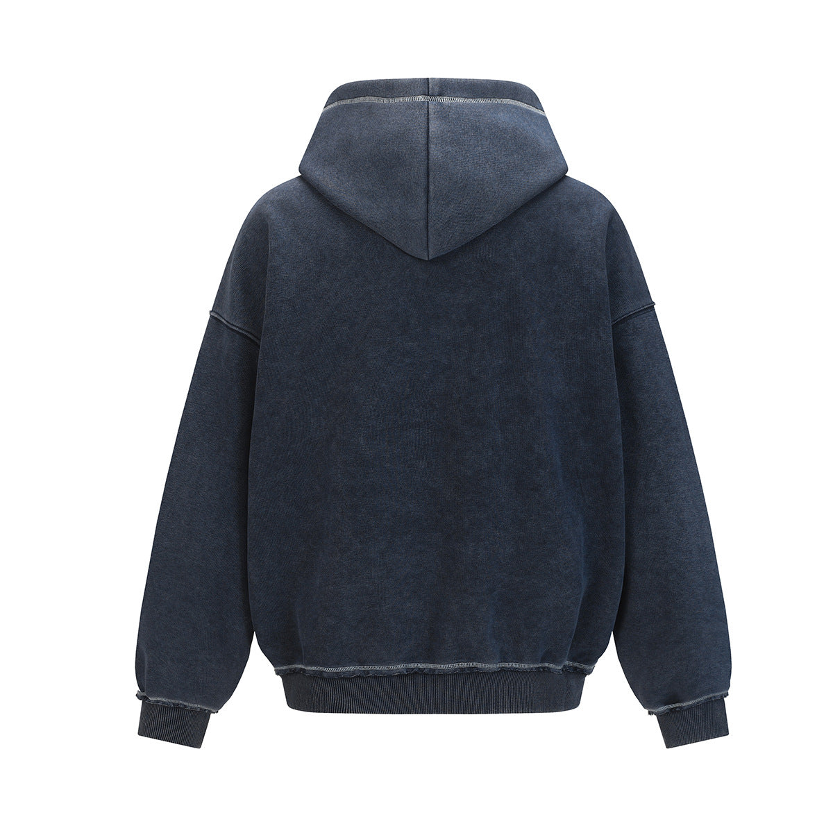 Washed Letter-Print Zip Hoodie — streetwear hoodie from SweaterWeather