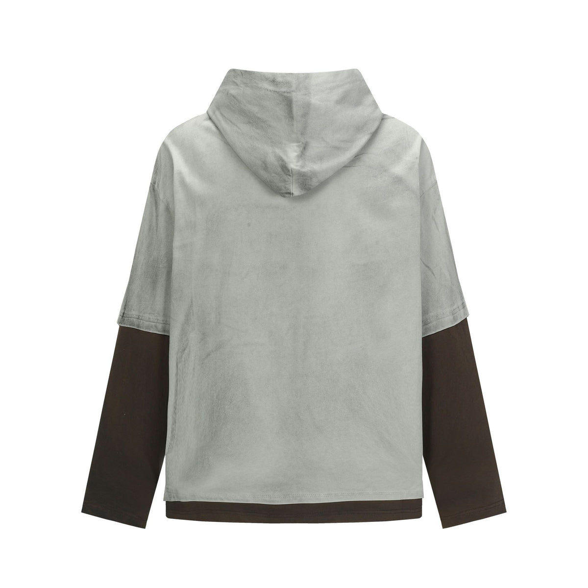 Letter-Print Layered-Look Hoodie — streetwear hoodie from SweaterWeather