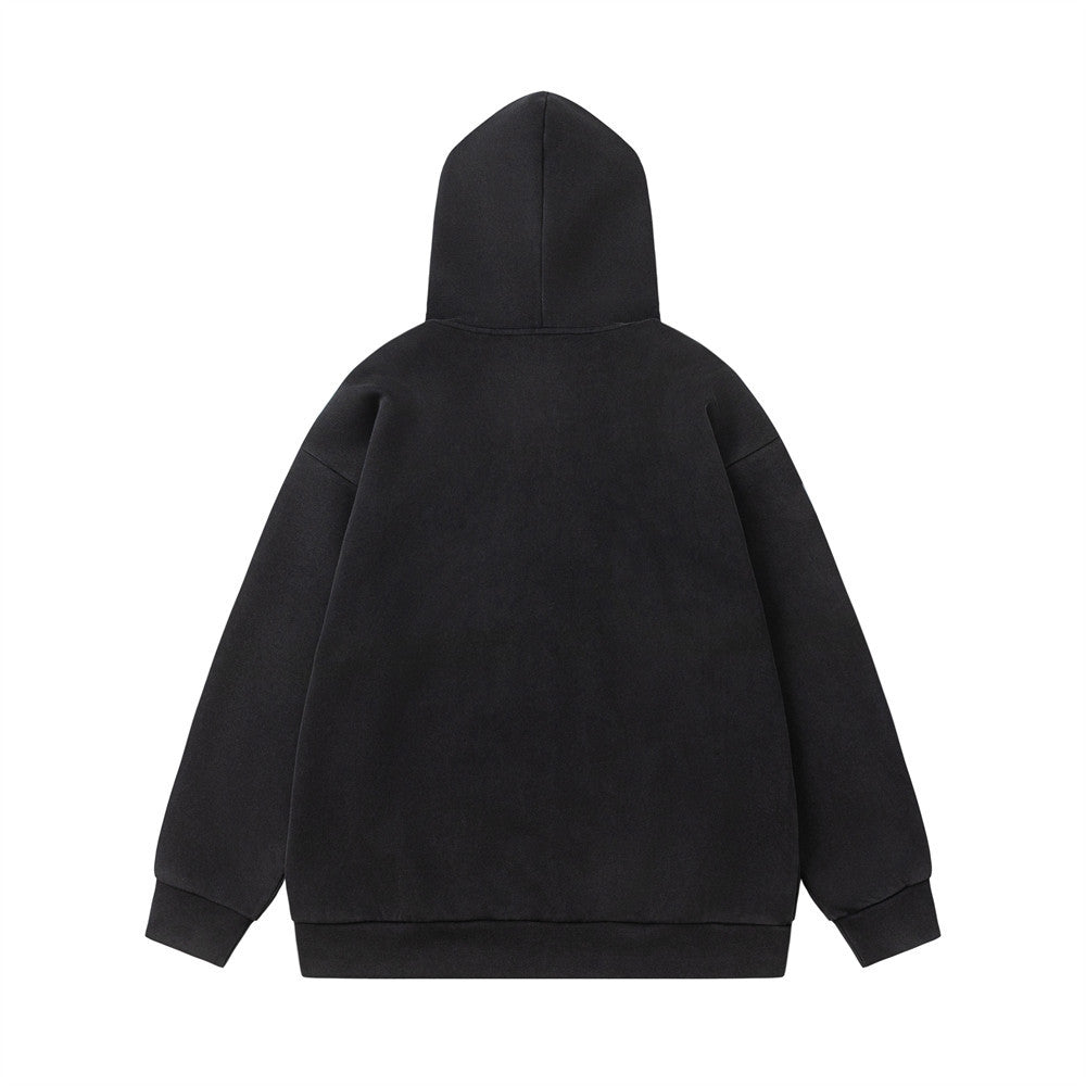 V-Neck Letter-Print Hoodie — streetwear hoodie from SweaterWeather