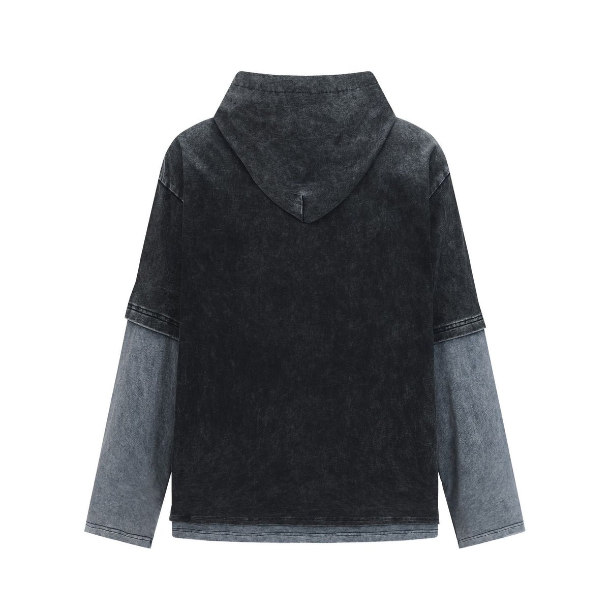 Letter-Print Layered-Look Hoodie — streetwear hoodie from SweaterWeather
