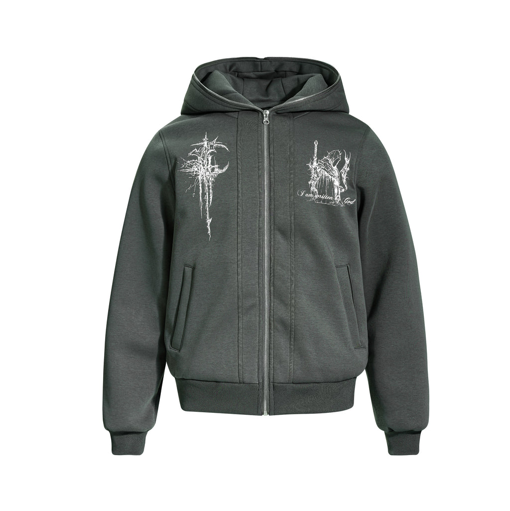 Abstract Two-in-One Hooded Cardigan — streetwear hoodie from SweaterWeather