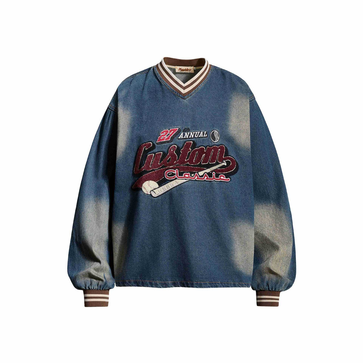 Vintage Letter-Embroidered Hoodie — streetwear hoodie from SweaterWeather
