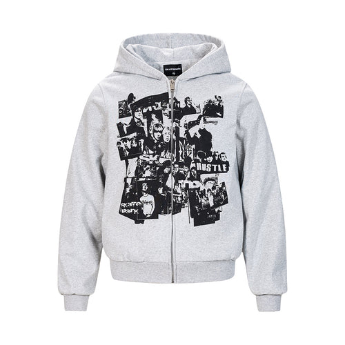 Abstract Print Hooded Cardigan — streetwear hoodie from SweaterWeather