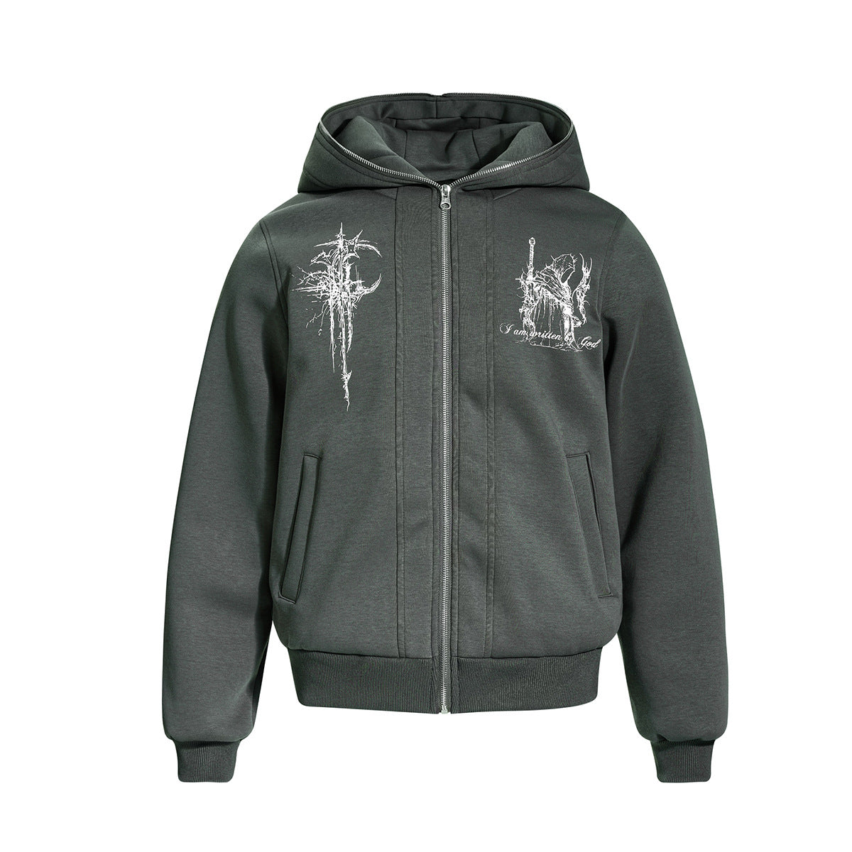 Abstract Two-in-One Hooded Cardigan — streetwear hoodie from SweaterWeather