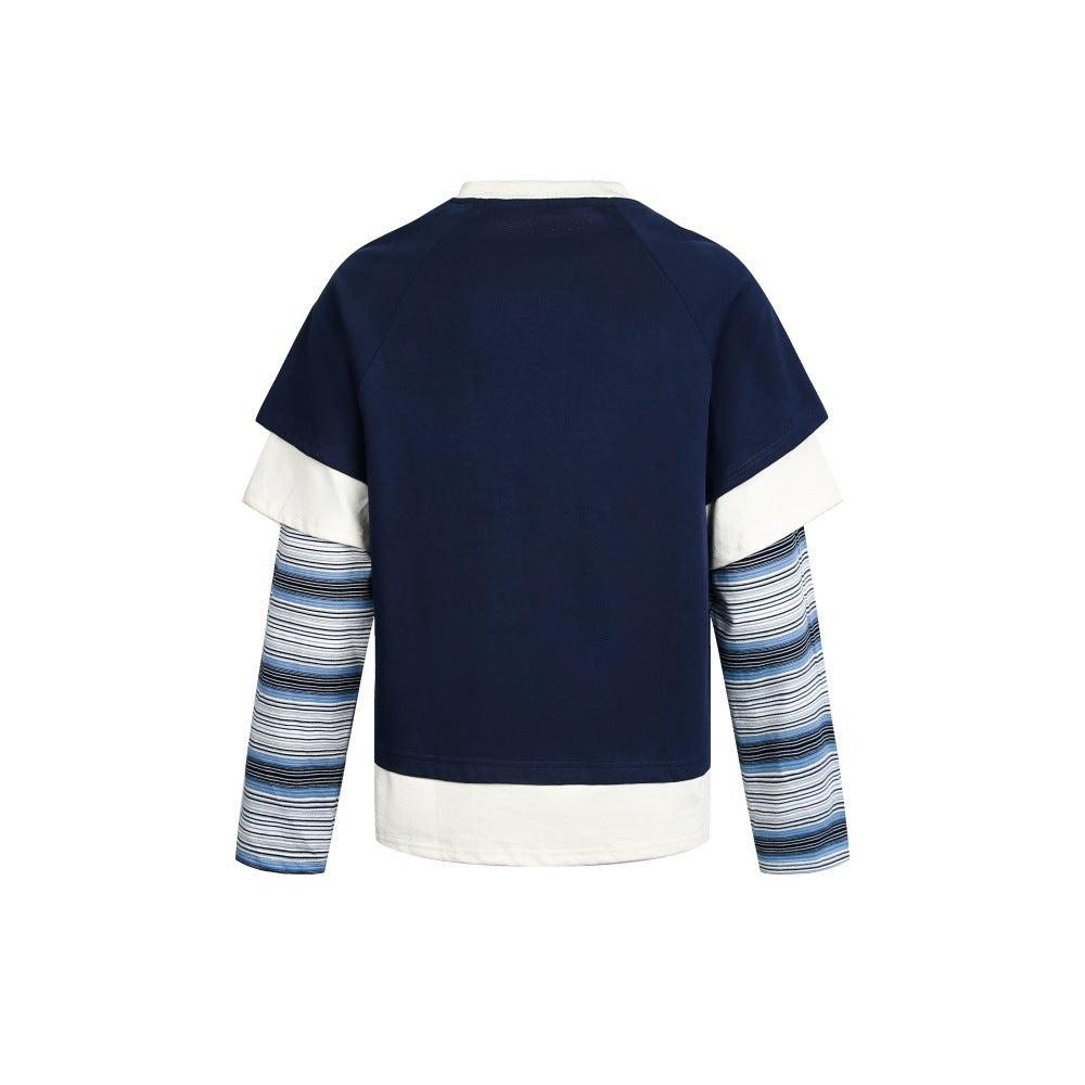 Striped Layered-Look Hoodie — streetwear hoodie from SweaterWeather