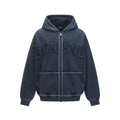 Washed Letter-Print Zip Hoodie — streetwear hoodie from SweaterWeather