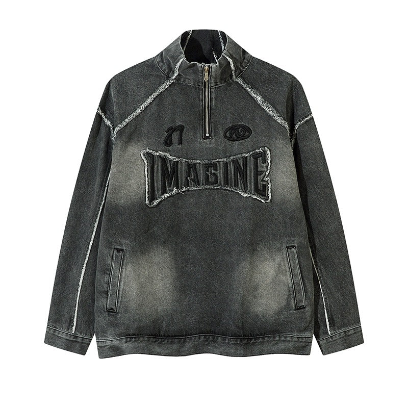Acid-Wash Hoodie — Blue/Grey — streetwear hoodie from SweaterWeather