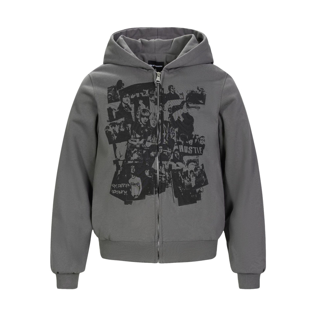 Abstract Print Hooded Cardigan — streetwear hoodie from SweaterWeather