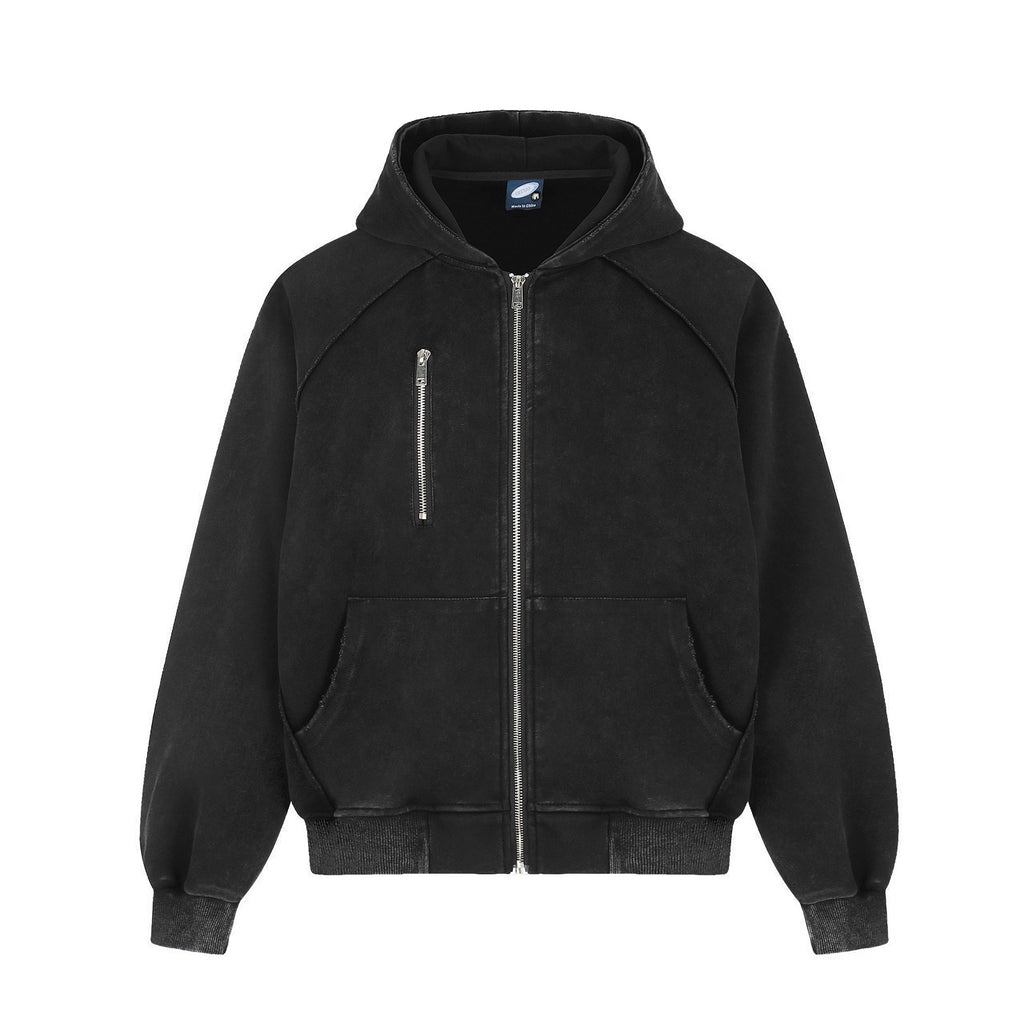 Acid-Wash Hoodie — Black Fade — streetwear hoodie from SweaterWeather