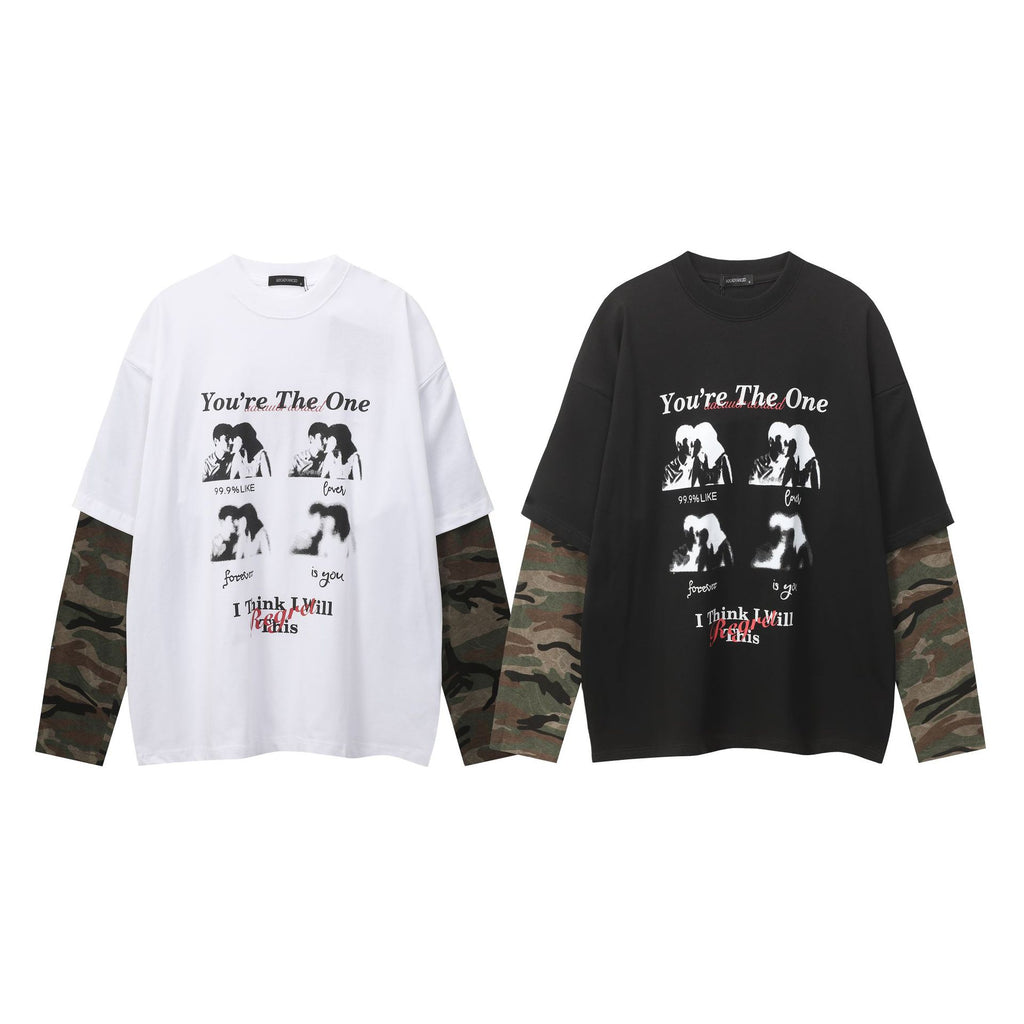 Camo Layered-Look Hoodie — streetwear hoodie from SweaterWeather