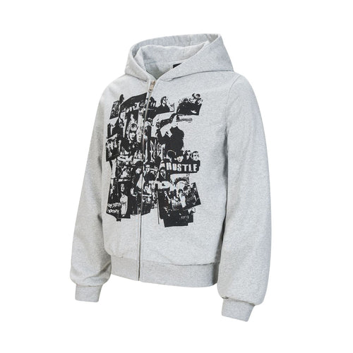 Abstract Print Hooded Cardigan — streetwear hoodie from SweaterWeather