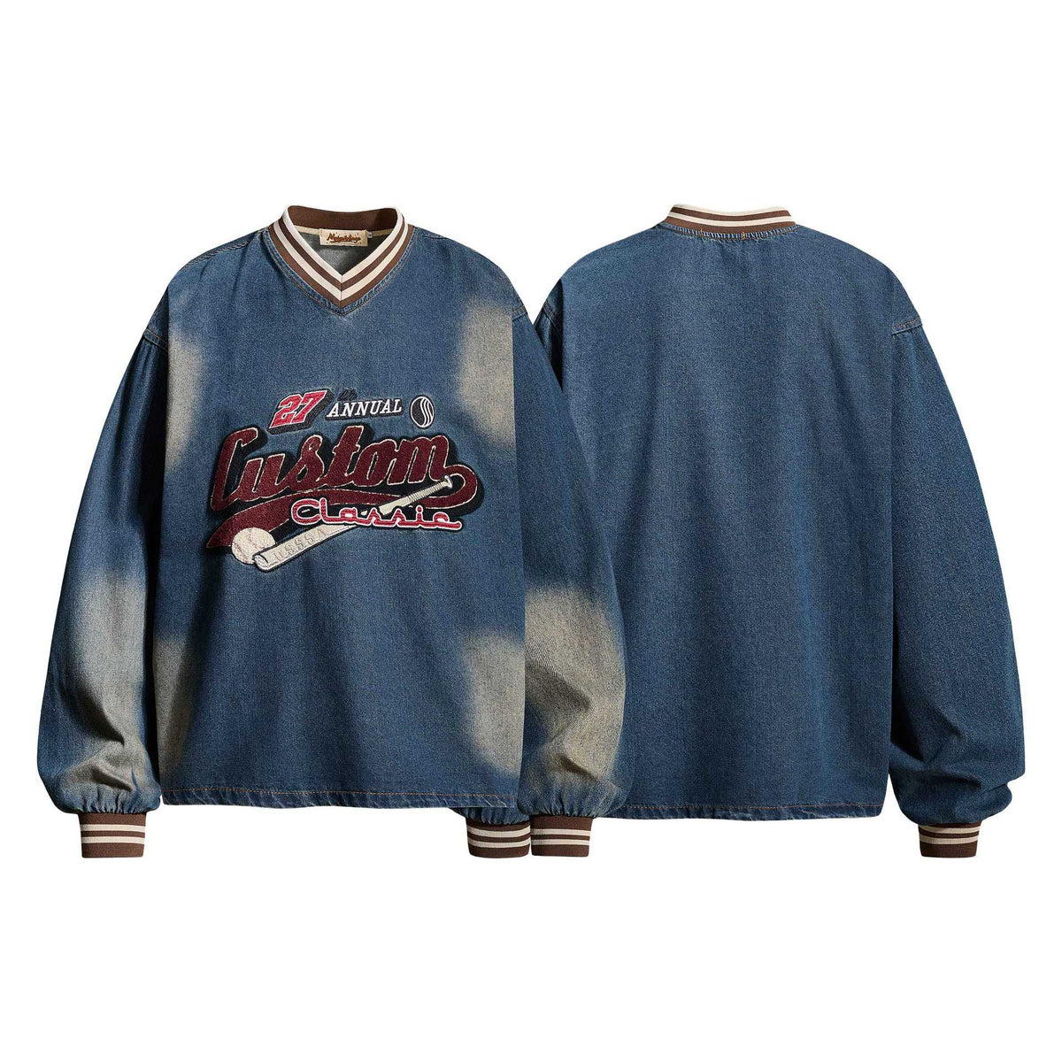 Vintage Letter-Embroidered Hoodie — streetwear hoodie from SweaterWeather