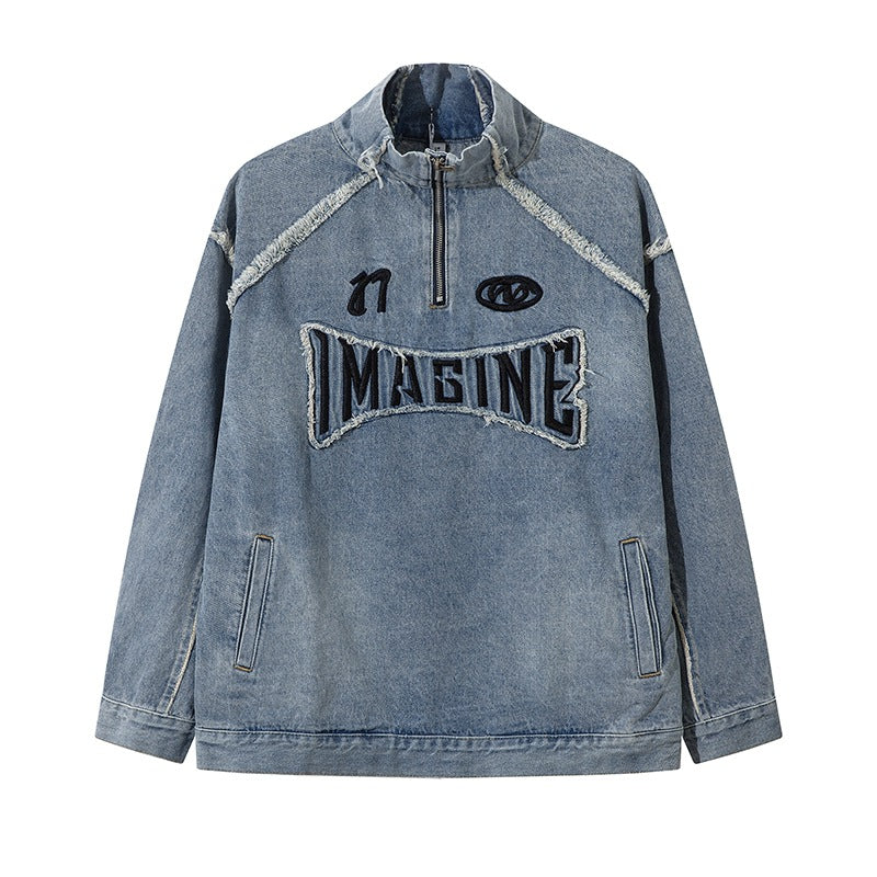 Acid-Wash Hoodie — Blue/Grey — streetwear hoodie from SweaterWeather