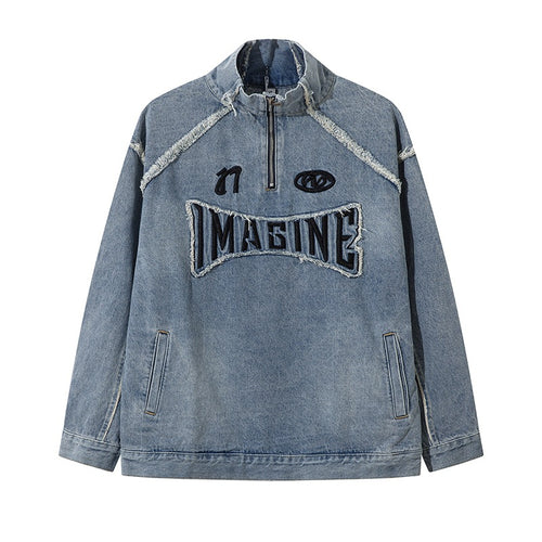 Acid-Wash Hoodie — Blue/Grey — streetwear hoodie from SweaterWeather