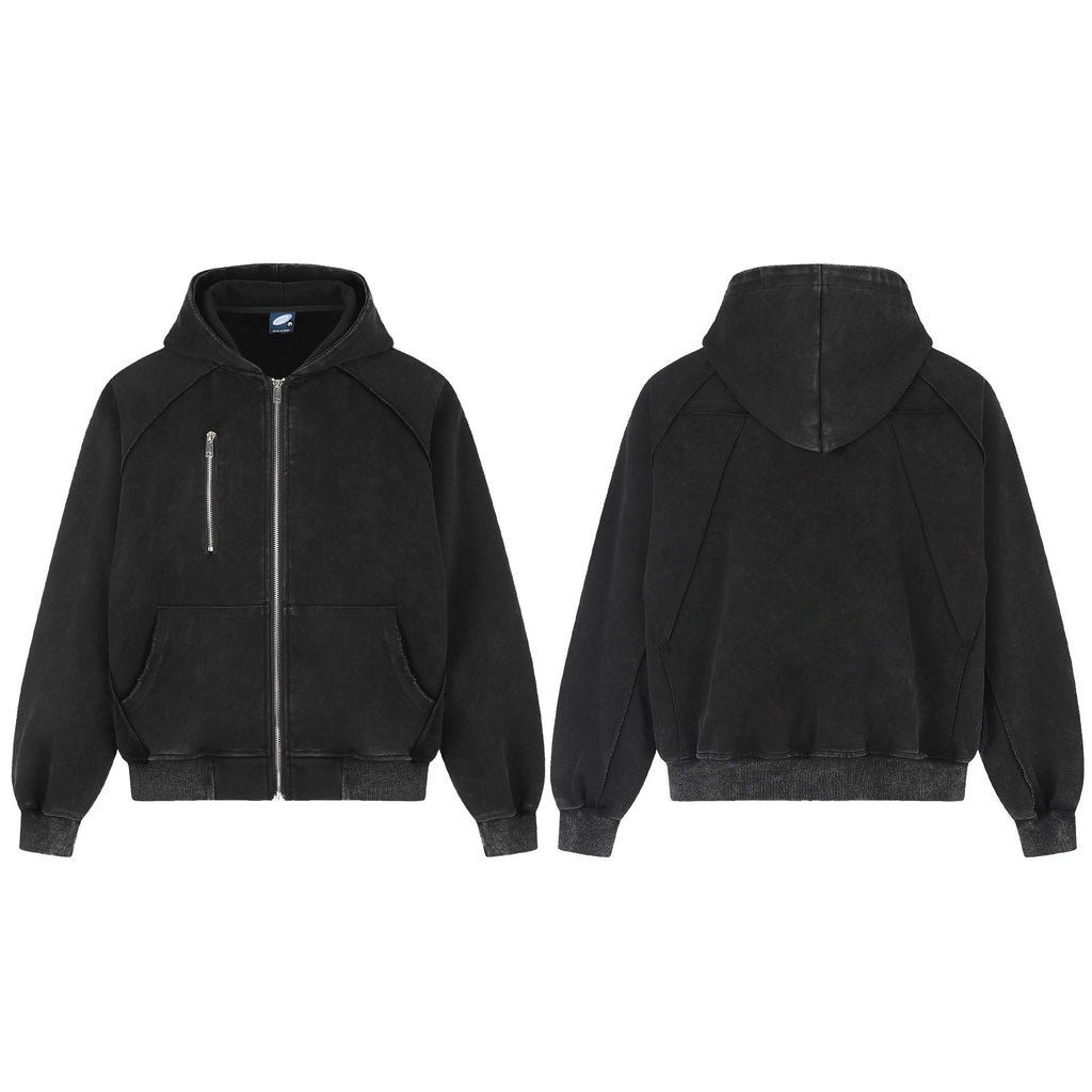 Acid-Wash Hoodie — Black Fade — streetwear hoodie from SweaterWeather