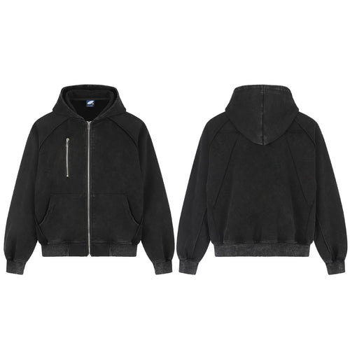 Acid-Wash Hoodie — Black Fade — streetwear hoodie from SweaterWeather