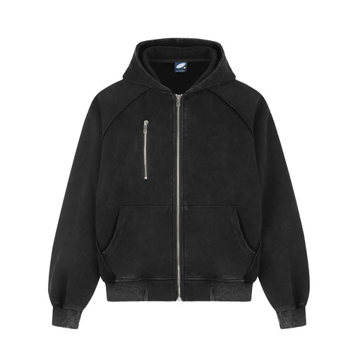Acid-Wash Hoodie — Black Fade — streetwear hoodie from SweaterWeather