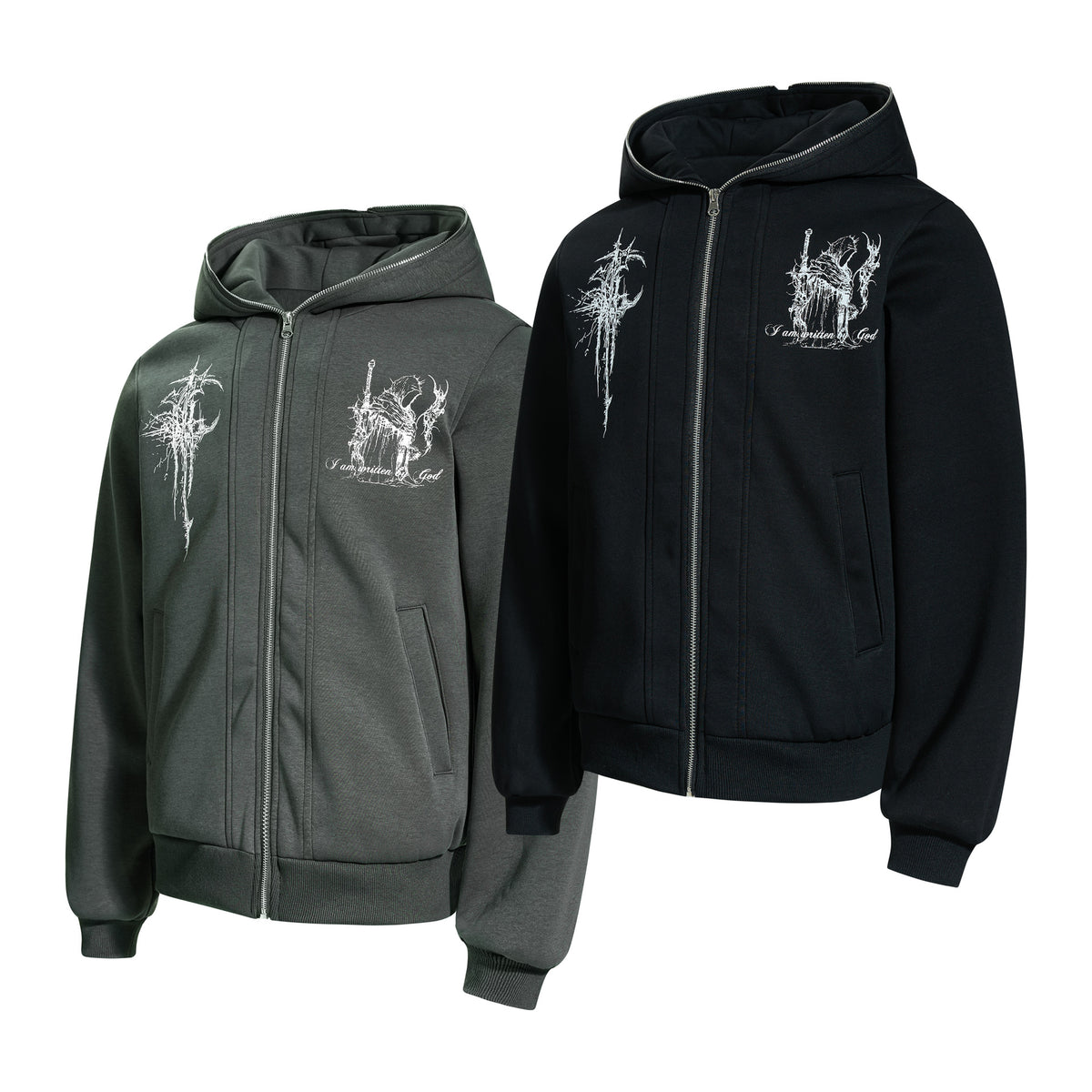 Abstract Two-in-One Hooded Cardigan — streetwear hoodie from SweaterWeather