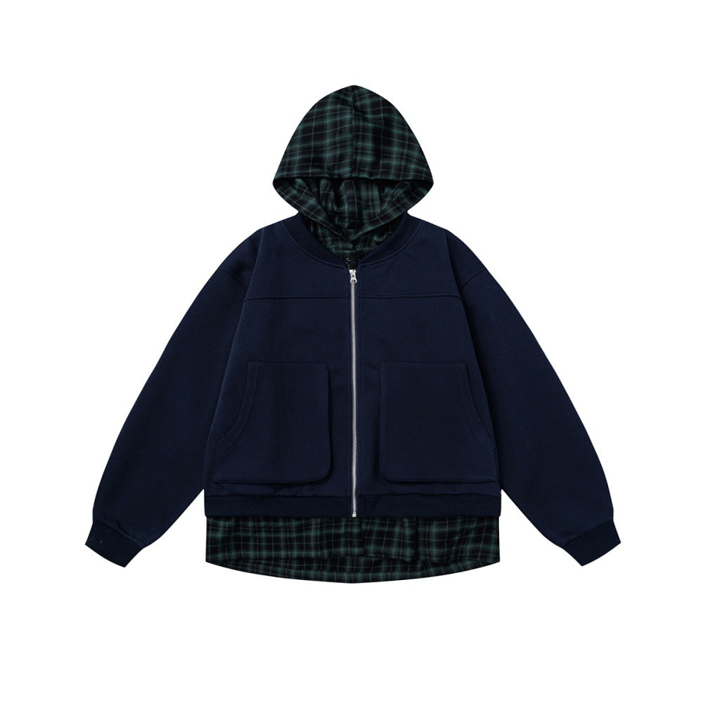 Checkered Hooded Cardigan — streetwear hoodie from SweaterWeather