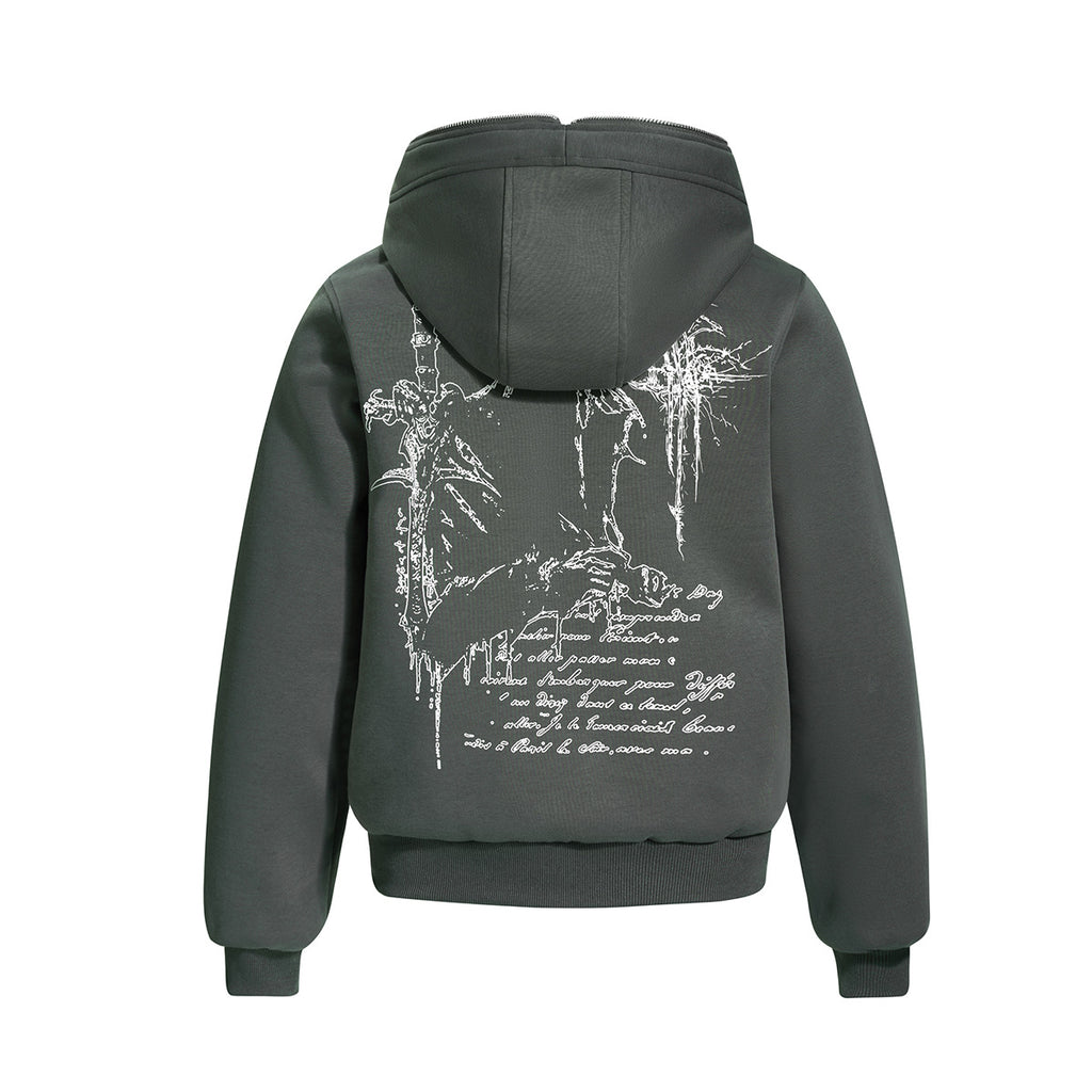 Abstract Two-in-One Hooded Cardigan — streetwear hoodie from SweaterWeather