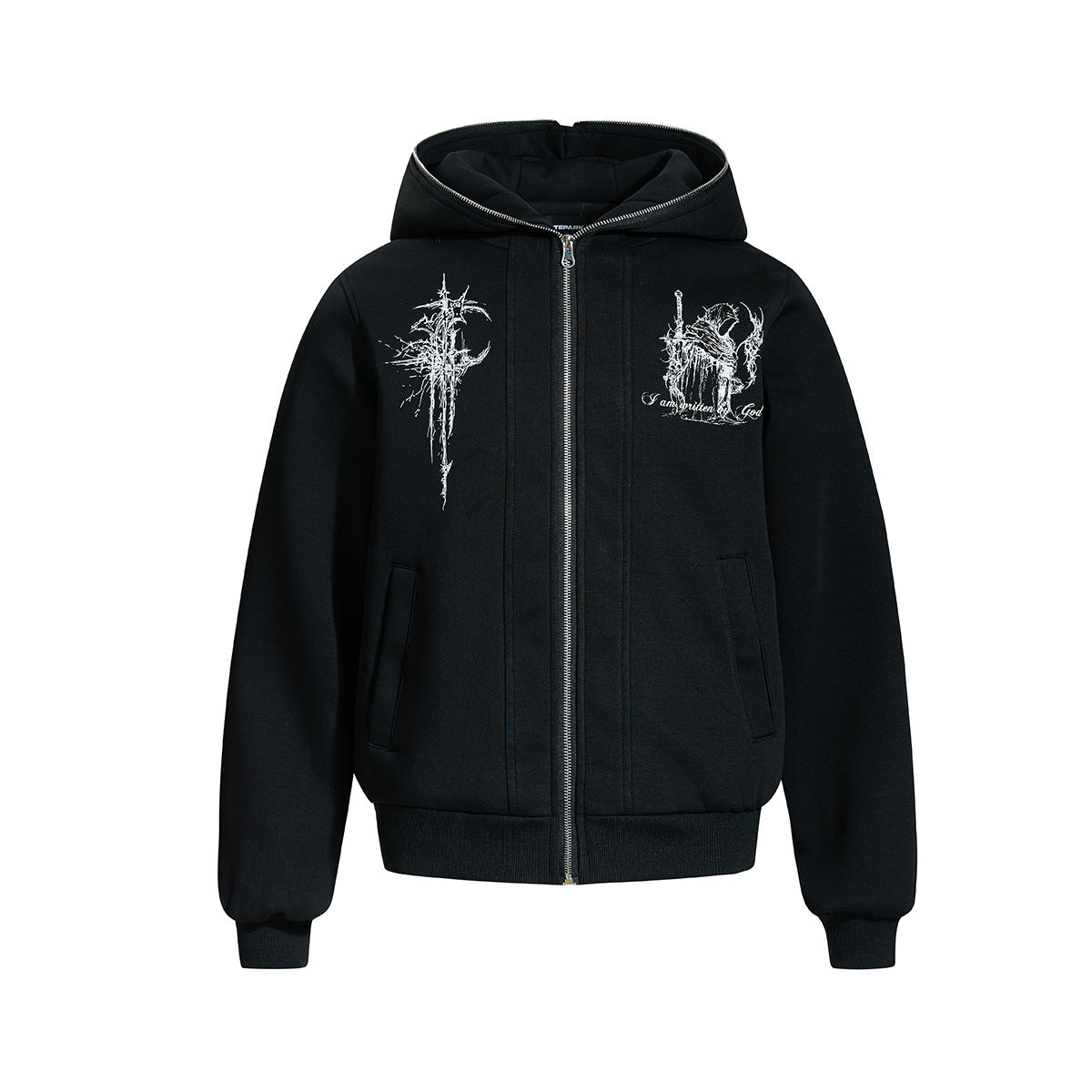 Abstract Two-in-One Hooded Cardigan — streetwear hoodie from SweaterWeather