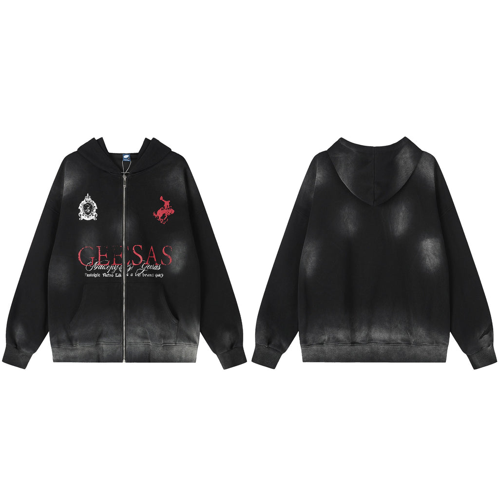 Black Vintage Tie-Dye Hoodie — streetwear hoodie from SweaterWeather